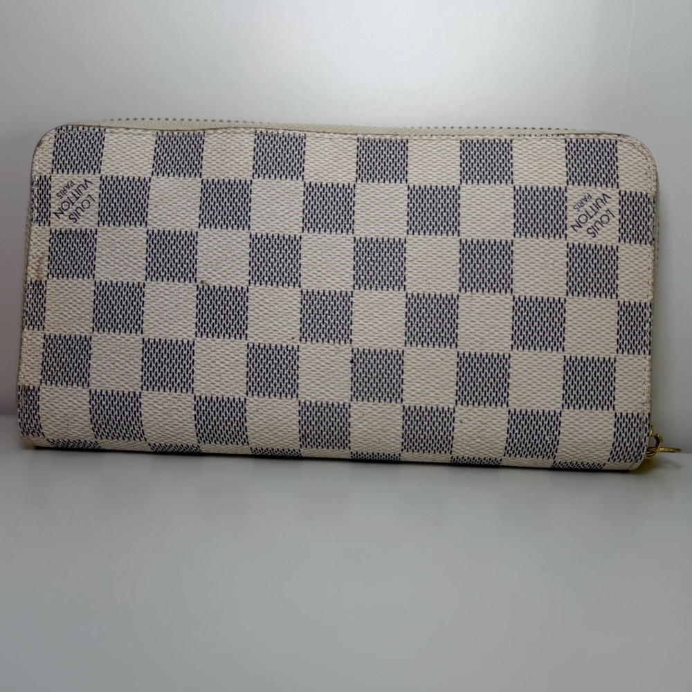 Checkered Zip Wallet